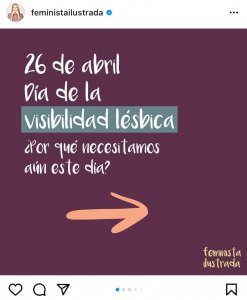 Texto: 26 de abril Día de la Visibilidad Lésbica. ¿Por qué necesitamos aún este día?