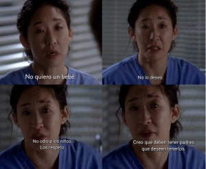 Cristina Yang no quiero un bebé