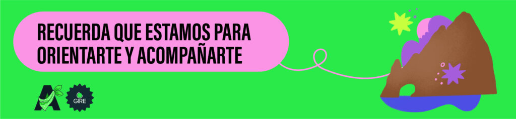 Sobre un fondo color verde está la ilustración del Arco de Cabo San Lucas. Le acompaña el texto “Recuerda que estamos para orientarte y acompañarte”. 
