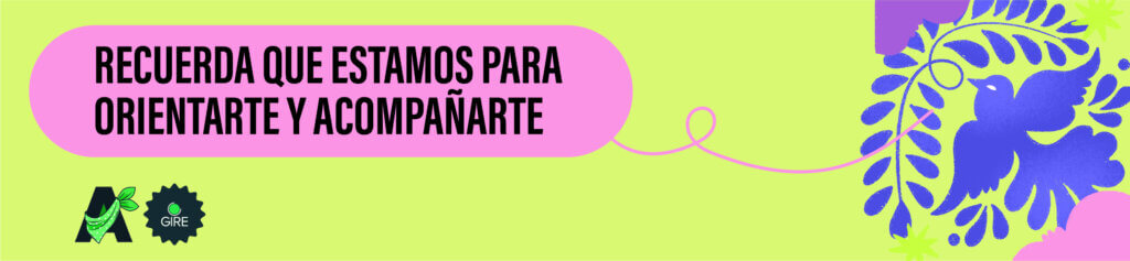 Sobre un fondo color amarillo está la ilustración de un ave con el estilo de talavera poblana. Le acompaña el texto “Recuerda que estamos para orientarte y acompañarte”.